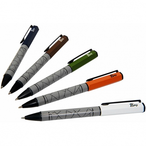 Ручка металлическая шариковая ручка B1 Bro, серая с зелёным фото 6