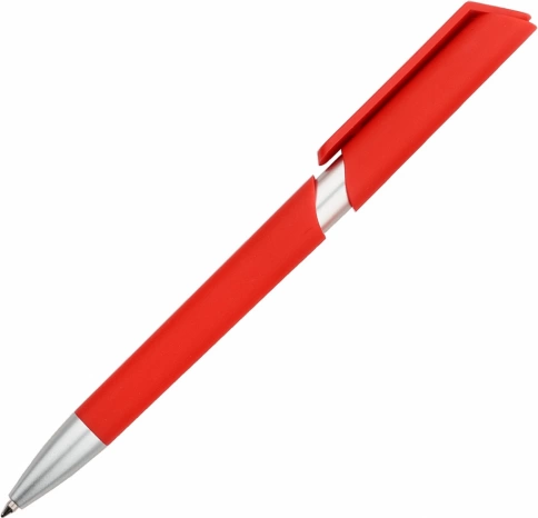 Ручка пластиковая шариковая Vivapens ZOOM SOFT, красная фото 2