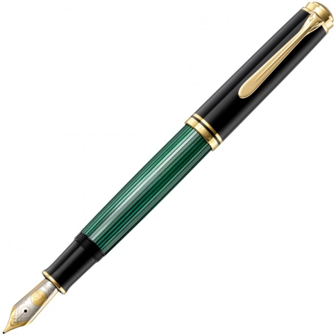 Ручка перьевая Pelikan Souveraen M 1000 (PL987594)  Black Green GT M перо золото 18K с родиевым покрытием подар.кор. фото 1