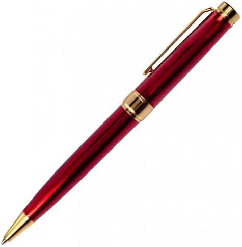 Ручка металлическая шариковая Z-PEN, DIPLOMAT, тёмно-красная с золотистыми деталями фото 1
