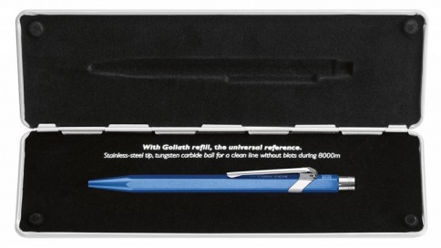 Ручка шариковая Carandache Office Popline Metal-X (849.640) Blue Metallic M синие чернила подар.кор. фото 2