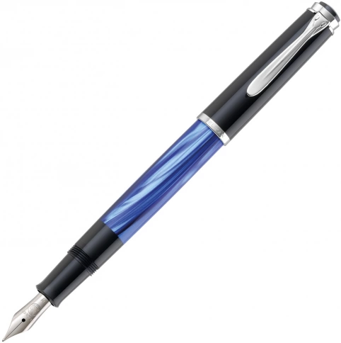 Ручка перьевая Pelikan Elegance Classic M205 (PL801959) Blue Marbled EF перо сталь нержавеющая подар.кор. фото 1