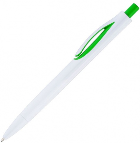 Ручка пластиковая шариковая Vivapens Focus, белая с салатовым фото 2