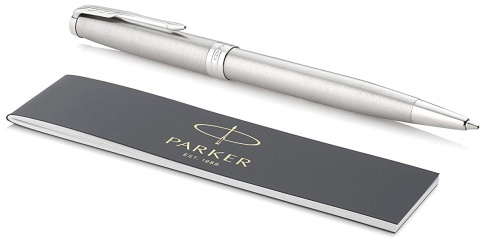 Ручка шариковая Parker Sonnet Core K526 (1931512) Stainless Steel CT M черные чернила подар.кор. фото 2