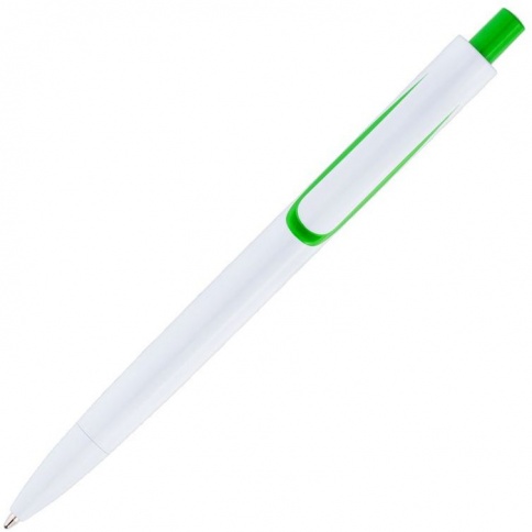 Ручка пластиковая шариковая Vivapens Focus, белая с салатовым фото 3