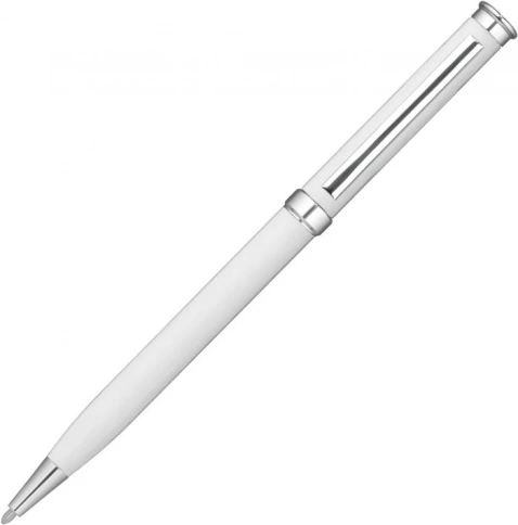 Ручка металлическая шариковая Vivapens METEOR SOFT, белая с серебристым фото 2