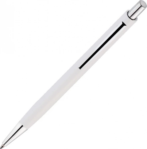 Ручка металлическая шариковая Vivapens ELFARO SOFT, белая с серебристым фото 3