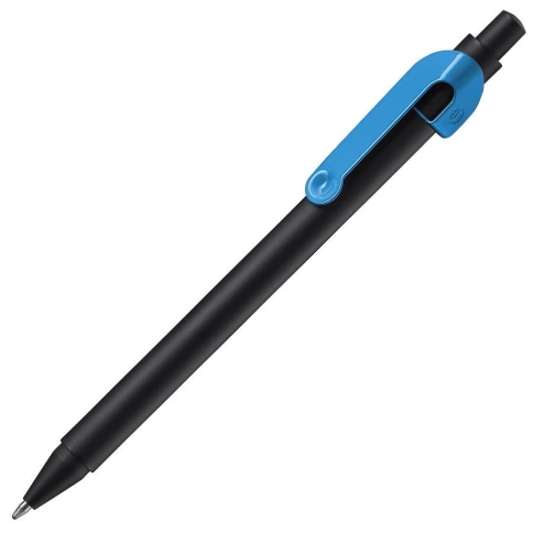 Ручка металлическая шариковая B1 Snake, чёрная с голубым фото 1