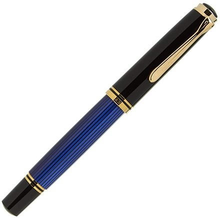 Ручка перьевая Pelikan Souveraen M 400 (PL994947) Black Blue GT M перо золото 14K покрытое родием подар.кор. фото 2
