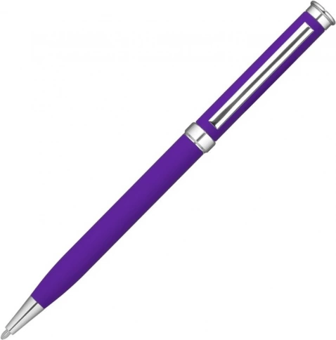 Ручка металлическая шариковая Vivapens METEOR SOFT, фиолетовая с серебристым фото 2