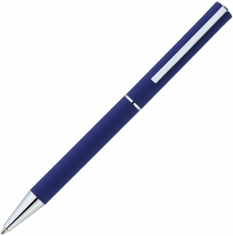 Ручка металическая шариковая Vivapens Argon Soft с софт-тач, синяя фото 2