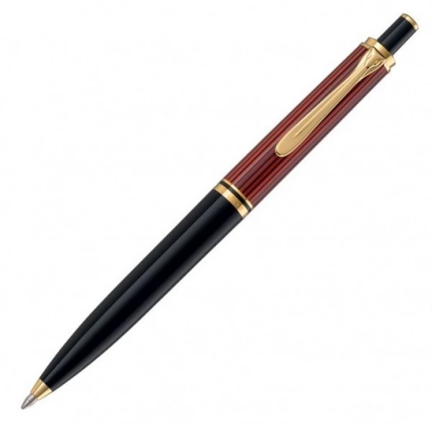 Ручка шариковая Pelikan Souveraen K 400 (PL904995) Black Red GT M черные чернила подар.кор. фото 1