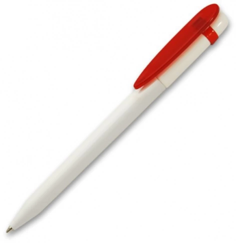 Ручка пластиковая шариковая Grant Arrow Classic Transparent , белая с красным фото 1
