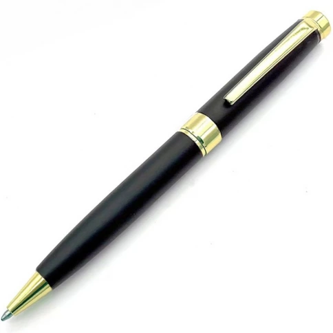 Ручка металлическая шариковая Z-PEN, DIPLOMAT, чёрная с золотистыми деталями фото 2
