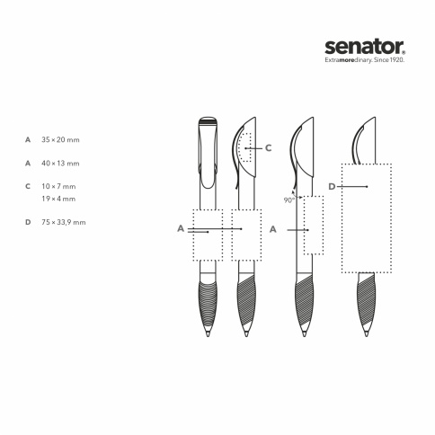 Шариковая ручка Senator Hattrix Metal Clear, тёмно-синяя фото 3