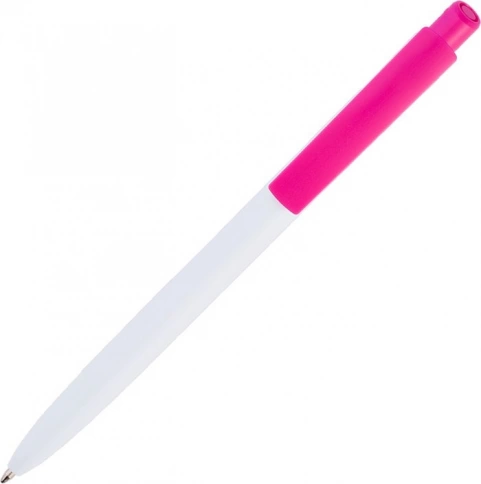 Ручка пластиковая шариковая Vivapens POLO, белая с розовым фото 3
