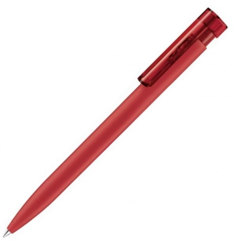 Шариковая ручка Senator Liberty Polished Soft Touch Clip Clear, красная фото 1