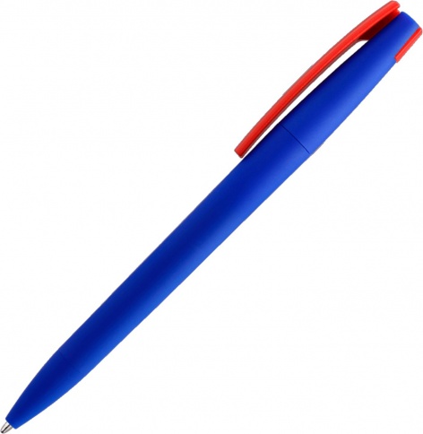 Ручка пластиковая шариковая Solke Zeta Soft Blue Mix, синяя с красным фото 3