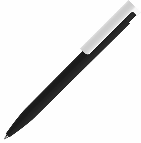 Ручка пластиковая шариковая Vivapens CONSUL SOFT, чёрная с белым фото 1