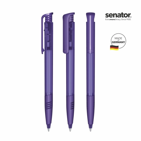 Шариковая ручка Senator Super Hit Clear Soft Grip Zone, фиолетовая фото 2