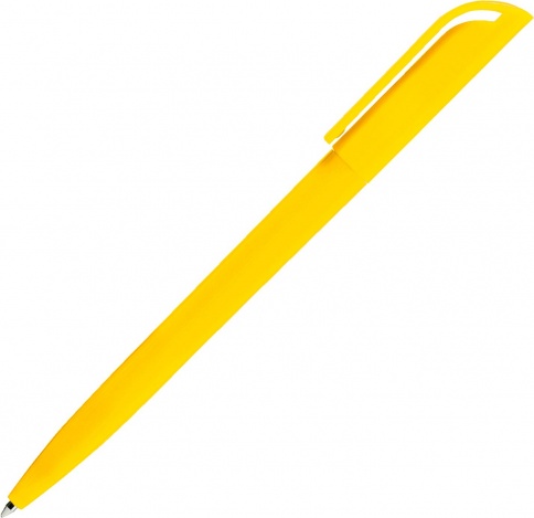 Ручка пластиковая шариковая SOLKE Global, жёлтая фото 3
