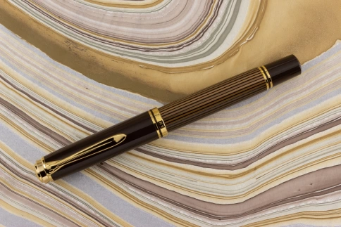Ручка перьевая Pelikan Souveraen M 800 (PL813952) Brown Black EF перо золото 18K с родиевым покрытием подар.кор. фото 5