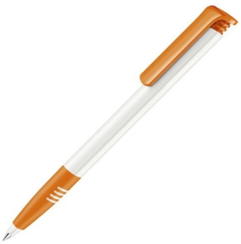 Шариковая ручка Senator Super-Hit Basic Polished Soft grip, белая с оранжевым фото 1