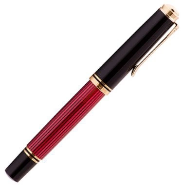 Ручка перьевая Pelikan Souveraen M 600 (PL928655) Black Red GT F перо золото 14K покрытое родием подар.кор. фото 4