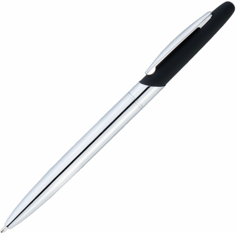 Ручка металлическая шариковая Vivapens Aris Soft, серебристая с чёрным фото 1