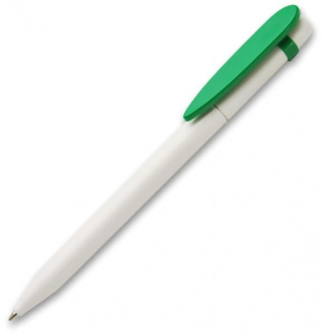 Ручка пластиковая шариковая Grant Arrow Classic, белая с зелёным фото 1