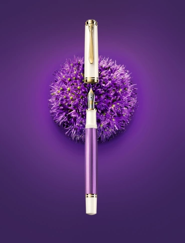 Ручка перьевая Pelikan Souveraen M 600 (PL811880) Violet-White Special Edition F перо золото 14K покрытое родием подар.кор.экскл. фото 4