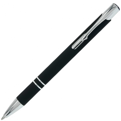 Ручка металлическая шариковая Z-PEN, COSMO Soft Touch, чёрная с серебристым фото 2