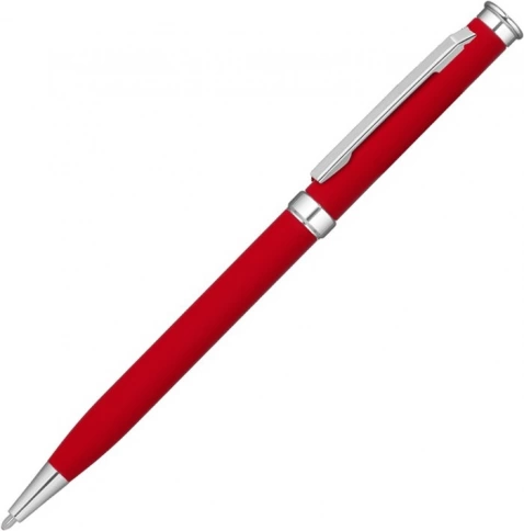 Ручка металлическая шариковая Vivapens METEOR SOFT, красная с серебристым фото 1