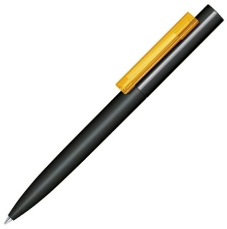 Шариковая ручка Senator Headliner Soft Touch, чёрная с жёлтым фото 1