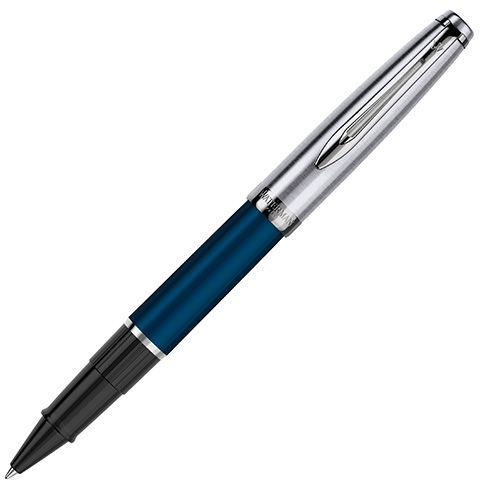 Ручка роллер Waterman Embleme (2100402) Blue CT F черные чернила подар.кор. фото 1