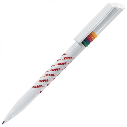 Шариковая ручка Lecce Pen GRIFFE ARCOBALENO, белая с разноцветной вставкой фото 1