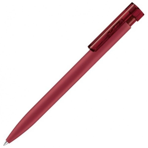 Шариковая ручка Senator Liberty Polished Soft Touch Clip Clear, т.красная фото 1