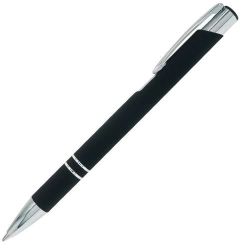 Ручка металлическая шариковая Z-PEN, COSMO Soft Touch, чёрная с серебристым фото 1