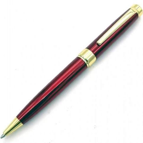 Ручка металлическая шариковая Z-PEN, DIPLOMAT, тёмно-красная с золотистыми деталями фото 2