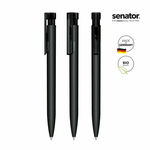 Шариковая ручка Senator Liberty Polished Bio Matt Clip Clear, чёрная фото 2