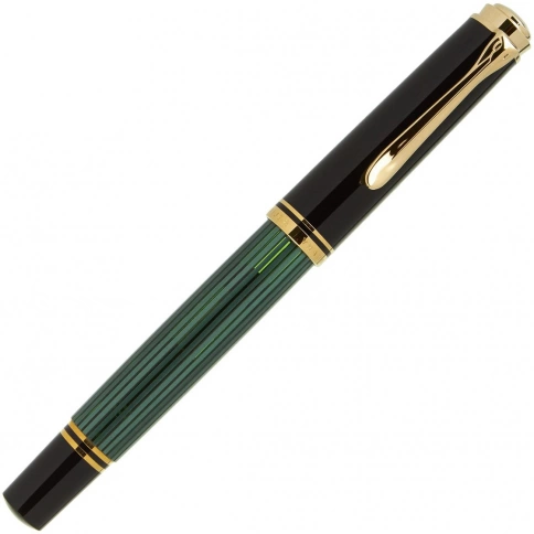 Ручка перьевая Pelikan Souveraen M 400 (PL994855) Black Green GT F перо золото 14K покрытое родием подар.кор. фото 2
