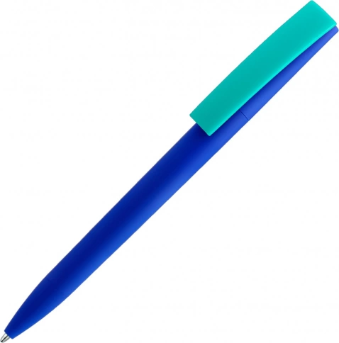 Ручка пластиковая шариковая Solke Zeta Soft Blue Mix, синяя с бирюзовым фото 1