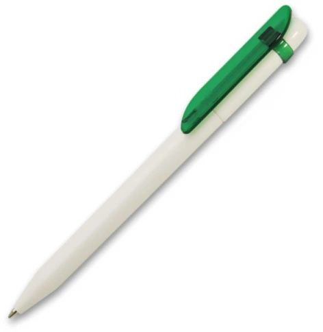 Ручка пластиковая шариковая Grant Arrow Classic Transparent , белая с зелёным фото 1