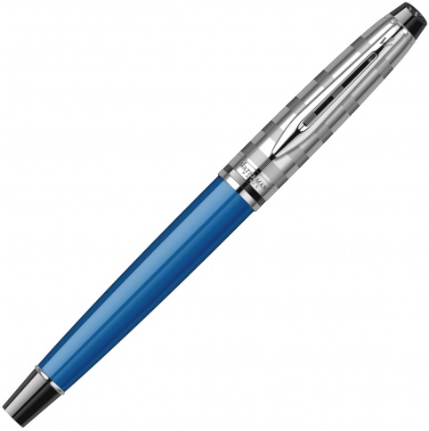 Ручка роллер Waterman Expert 3 DeLuxe (1904592) Obsession Blue CT F черные чернила подар.кор. фото 4