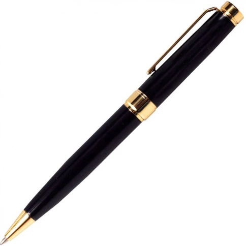Ручка металлическая шариковая Z-PEN, DIPLOMAT, чёрная с золотистыми деталями фото 1