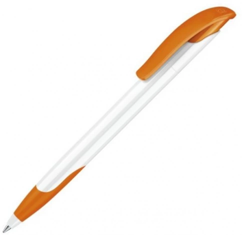 Шариковая ручка Senator Challenger Basic Polished Soft Grip, белая с оранжевым фото 1