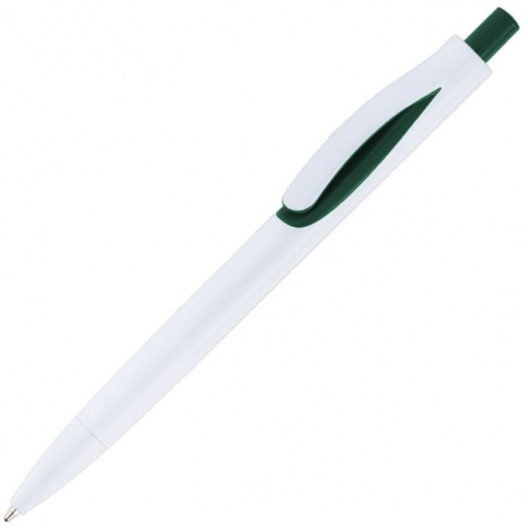 Ручка пластиковая шариковая Vivapens Focus, белая с зелёным фото 1