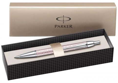 Ручка шариковая Parker, IM Premium Vacumatic K224 Pink Pearl (M) чернила: синий, розовая фото 2