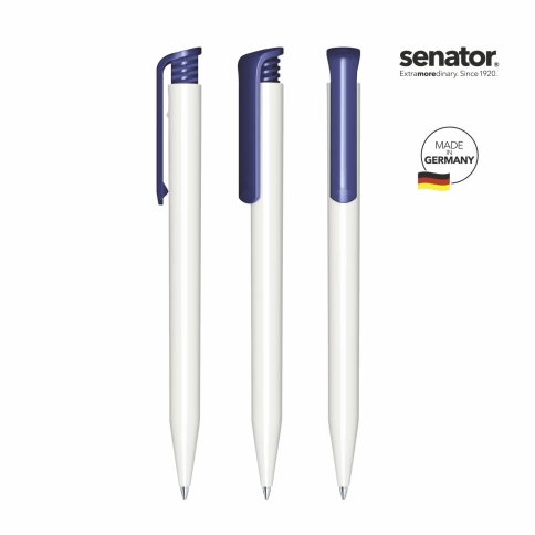 Шариковая ручка Senator Super-Hit Basic Polished, белая с синим фото 2