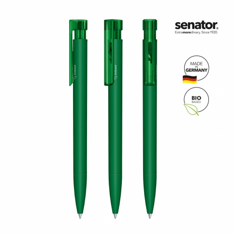 Шариковая ручка Senator Liberty Polished Bio Matt Clip Clear, зелёная фото 2